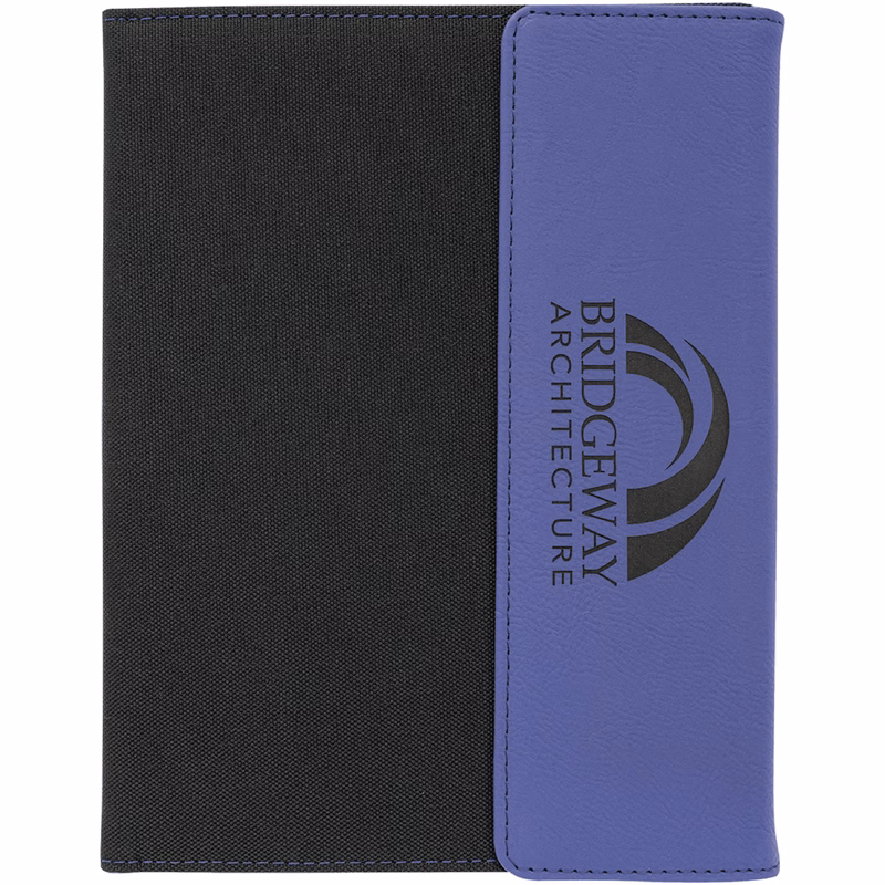 7" x 9" Purple Leatherette & Black Canvas Portfolio