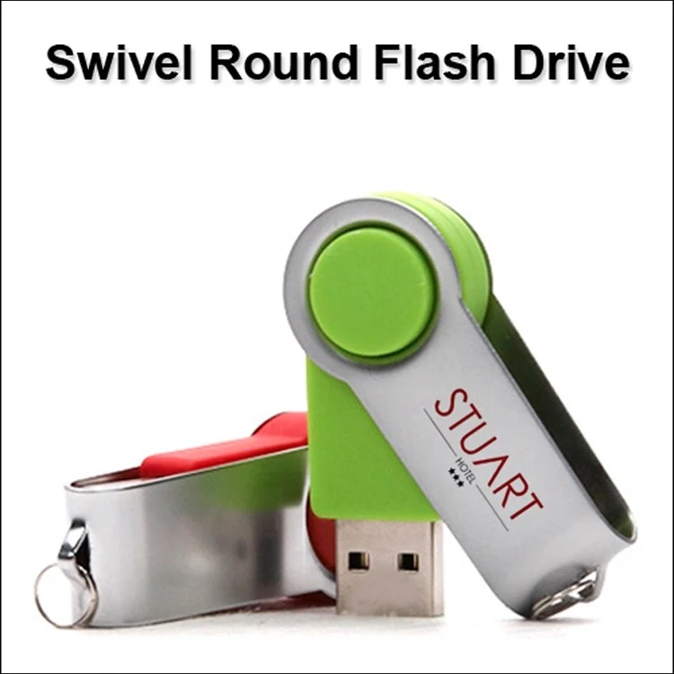 Round Swivel Flash Drive / USB - 256 MB Memory 1