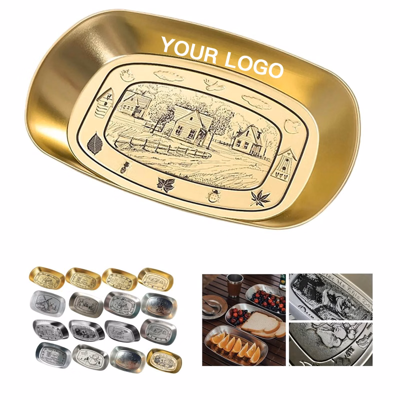 Decorative Tinplate Food Tray for Home or Hotel