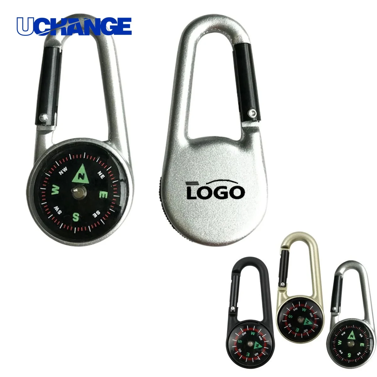 Metal Carabiner Compass Keychain 1