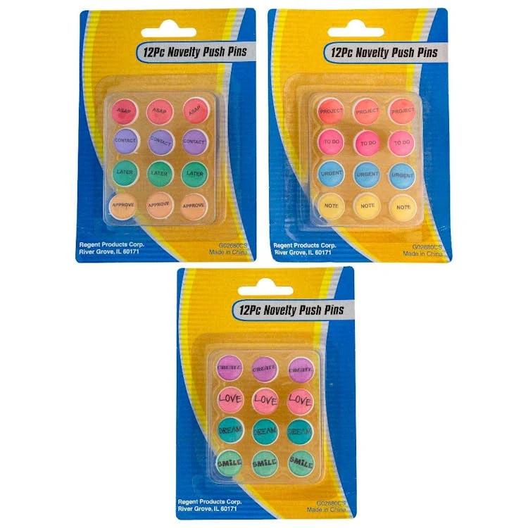 Novelty Push Pins - Assorted 1