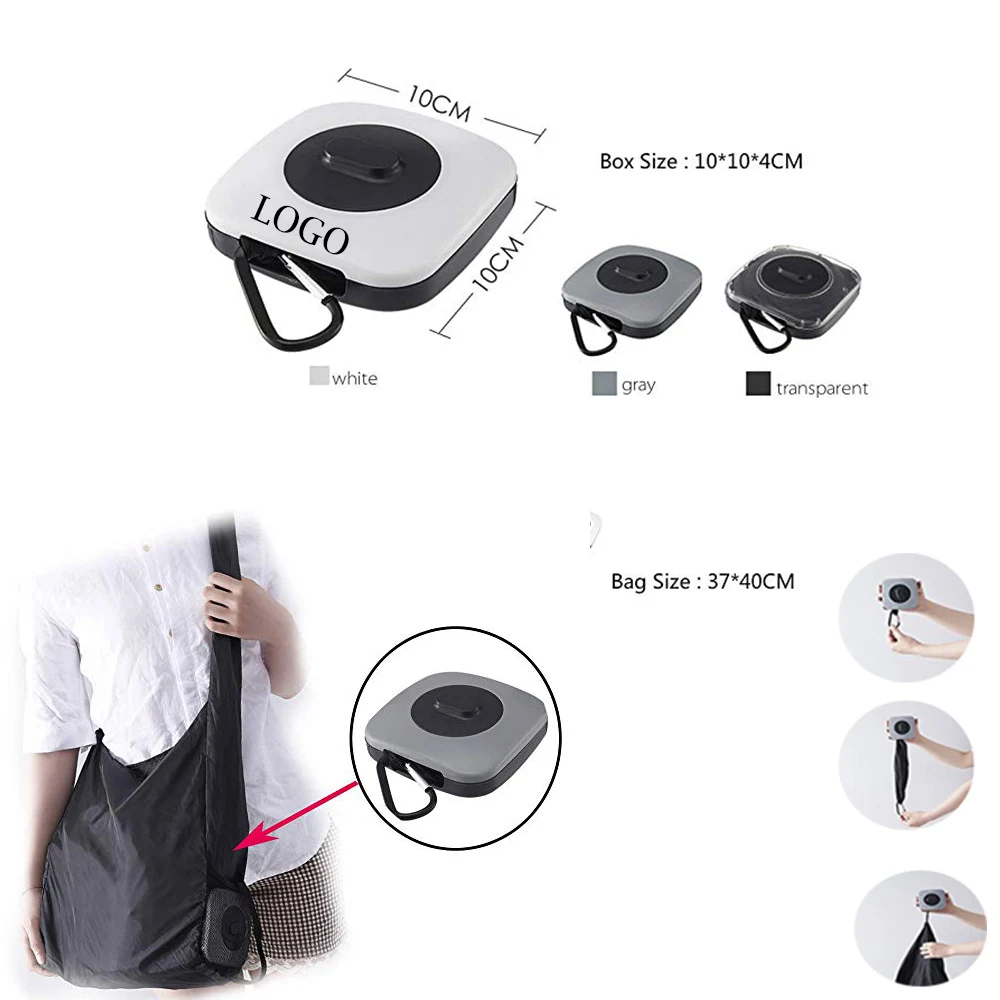 Reusable Grocery Shopping Tote Bag In a Case With Hook 1