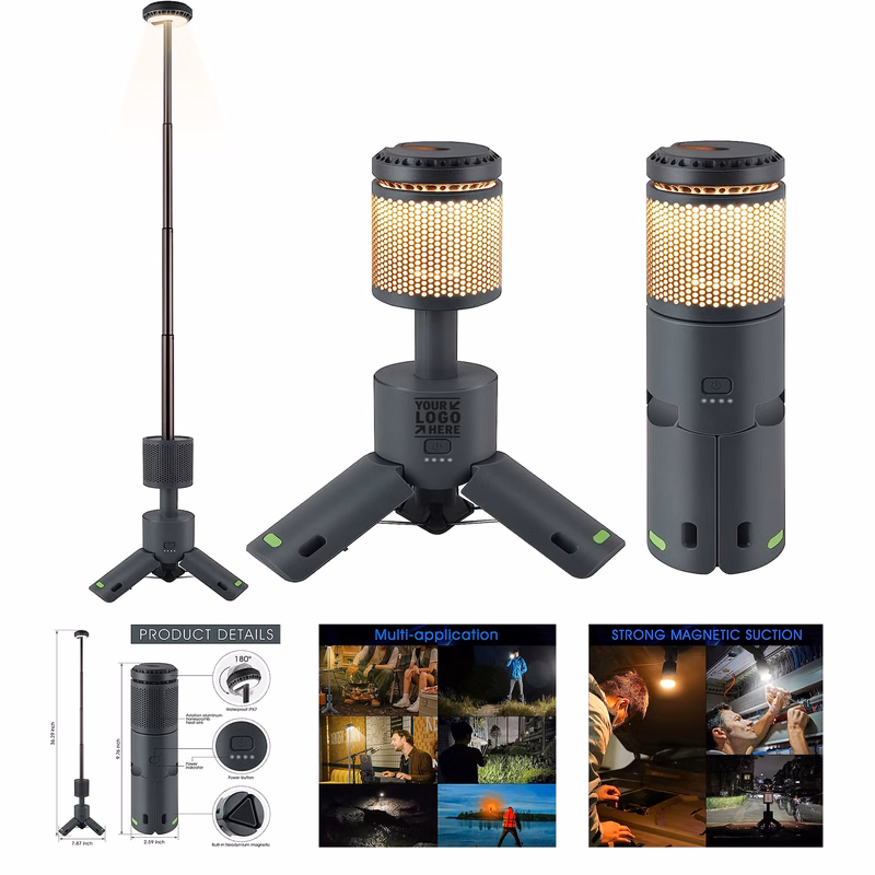 10000mAh Battery Built-in Magnetic Telescopic Collapsible Camping Mobile Night Road Flash Light