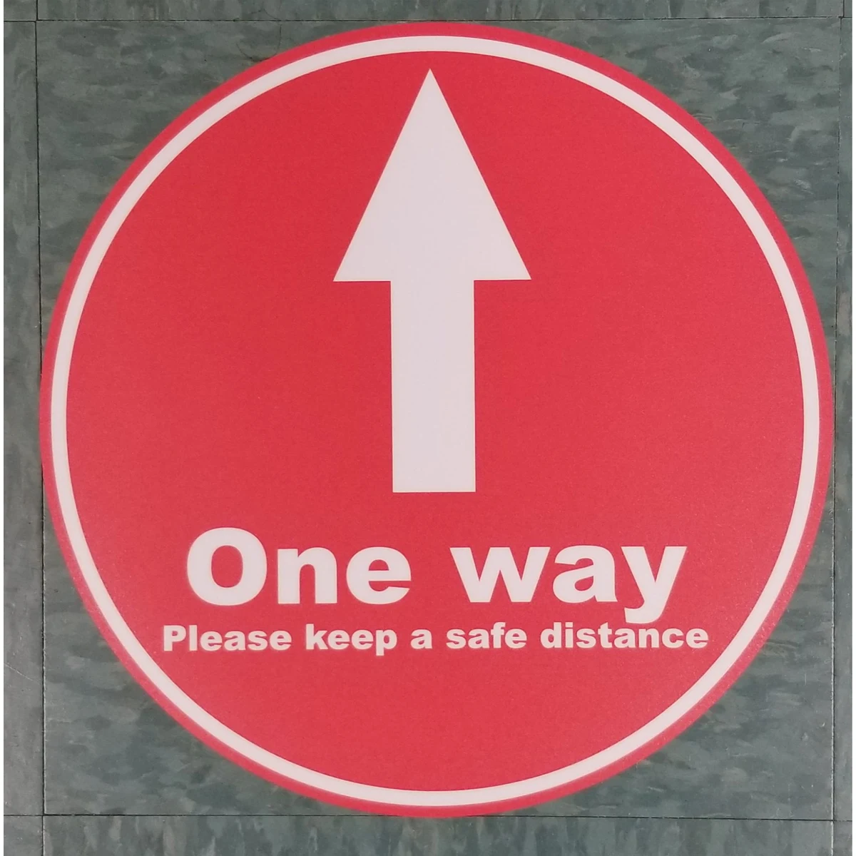 8" - One Way Floor Decal 1