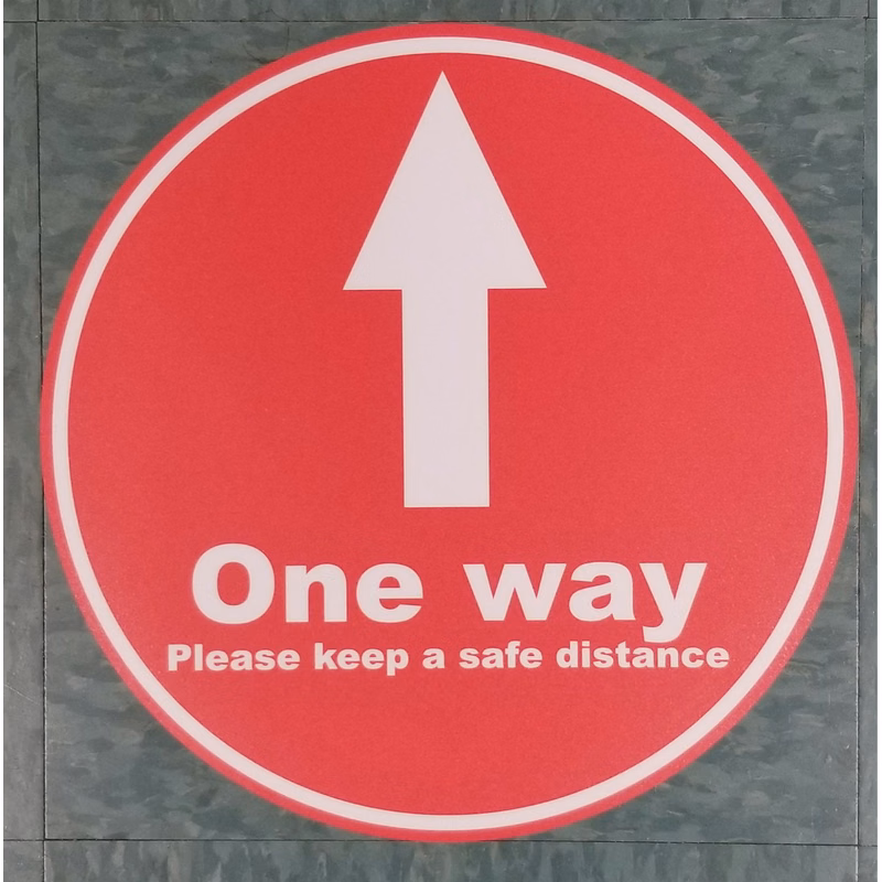 8" - One Way Floor Decal