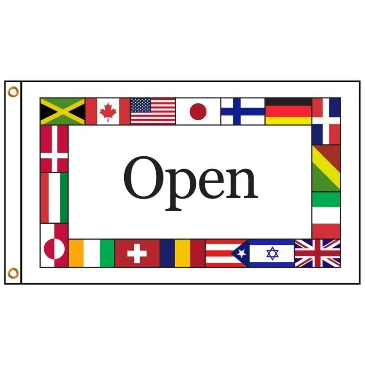 International Open 5' X 8' Knit Poly Flag with Heading and Grommets 1