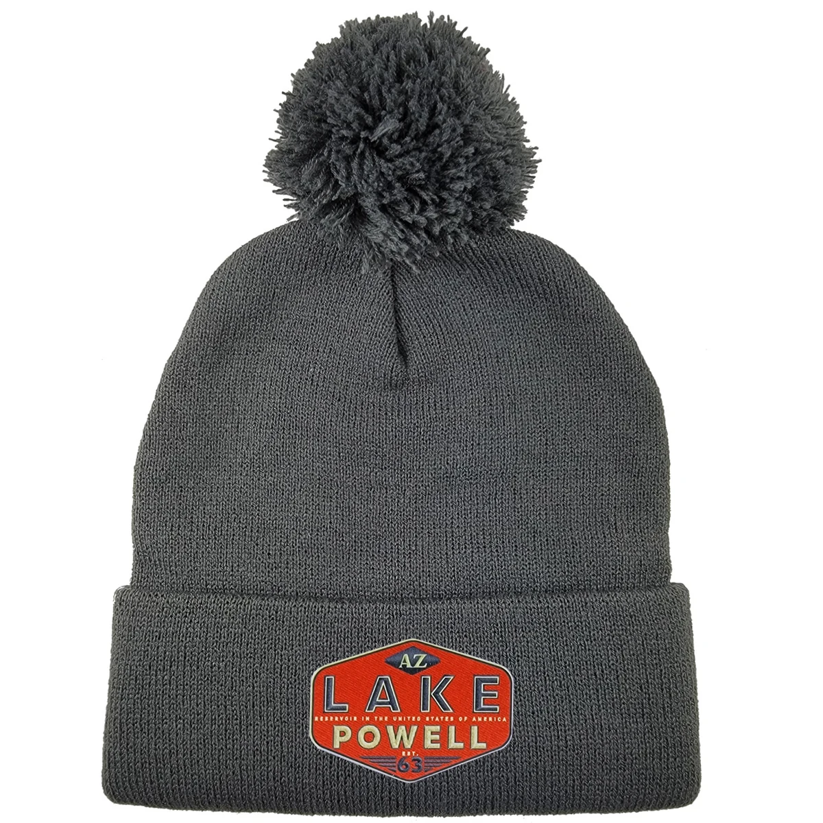Pom Pom Knit Roll Cuff Beanie Cap 1
