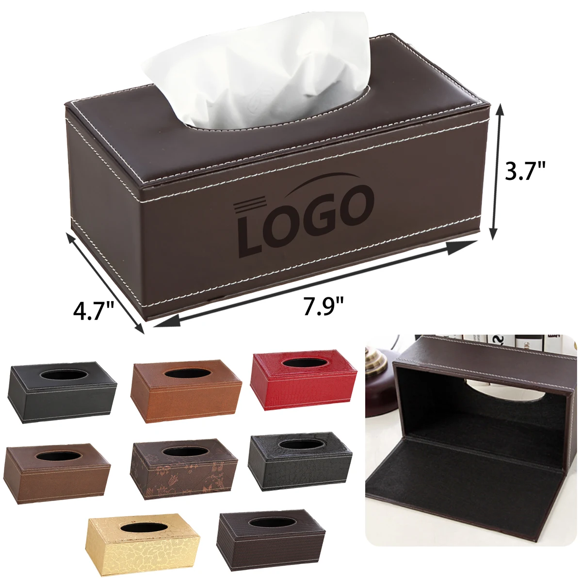 MOQ 50 PCS Soft PU Leather Tissue Box 1