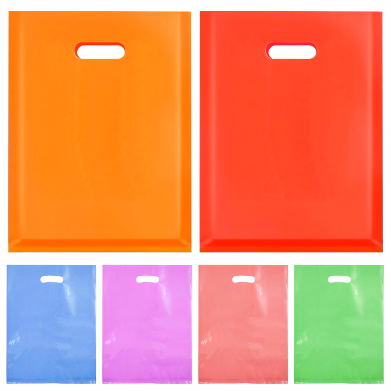 Soft PE Plastic Die Cut Shop Tote Bags