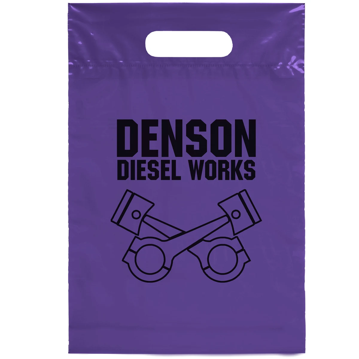Die Cut Handle Bag - 9 1/2W x 14H - Flexo Ink Print 1