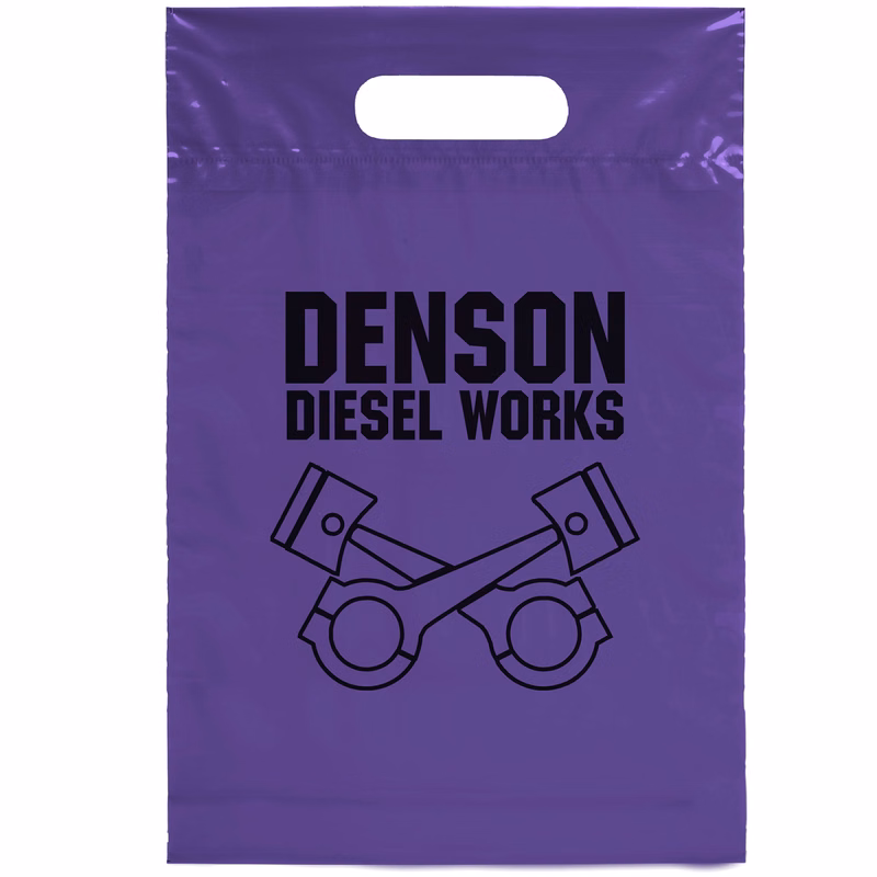 Die Cut Handle Bag - 9 1/2W x 14H - Flexo Ink Print