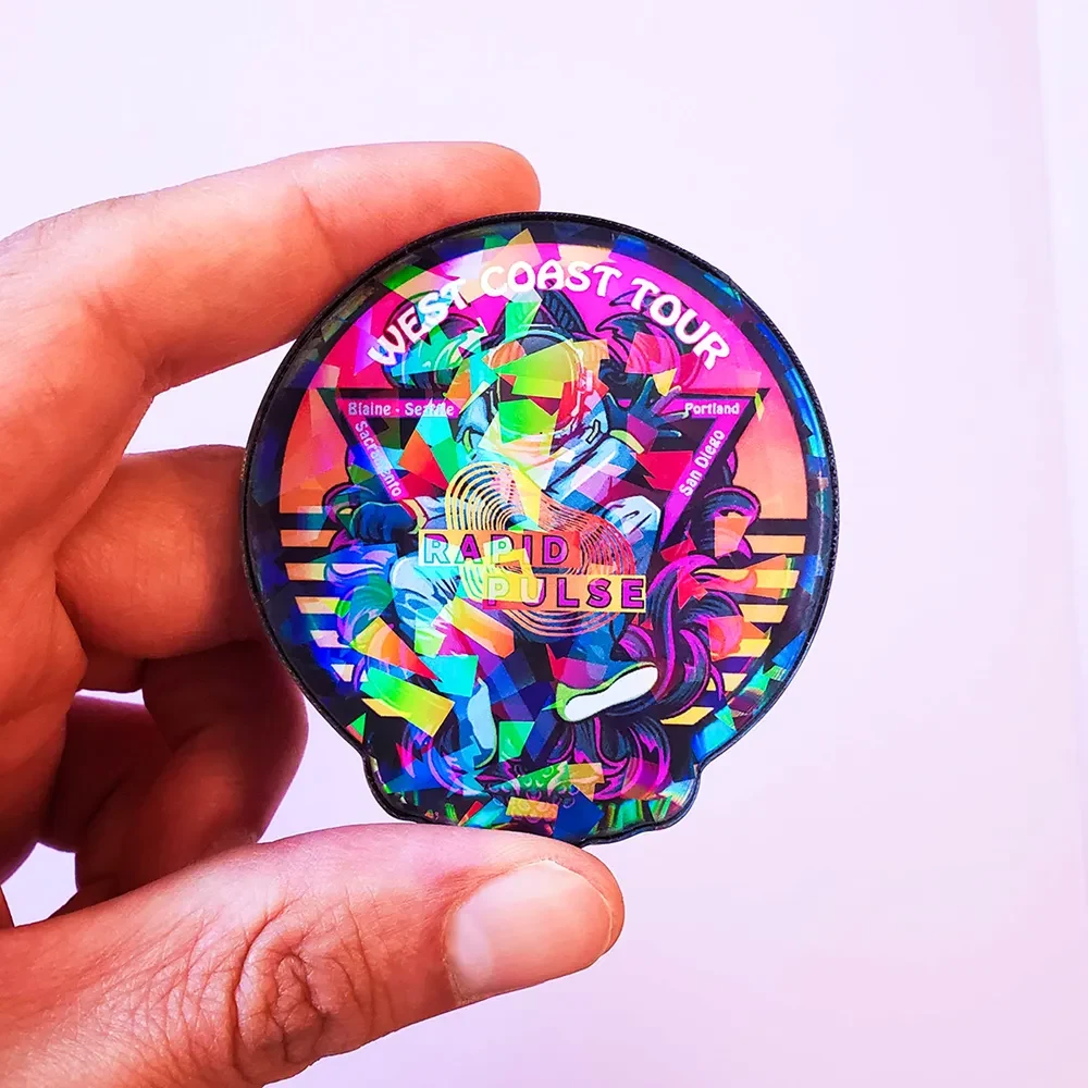 1/4" Acrylic Cracked Ice Holographic Magnet 1
