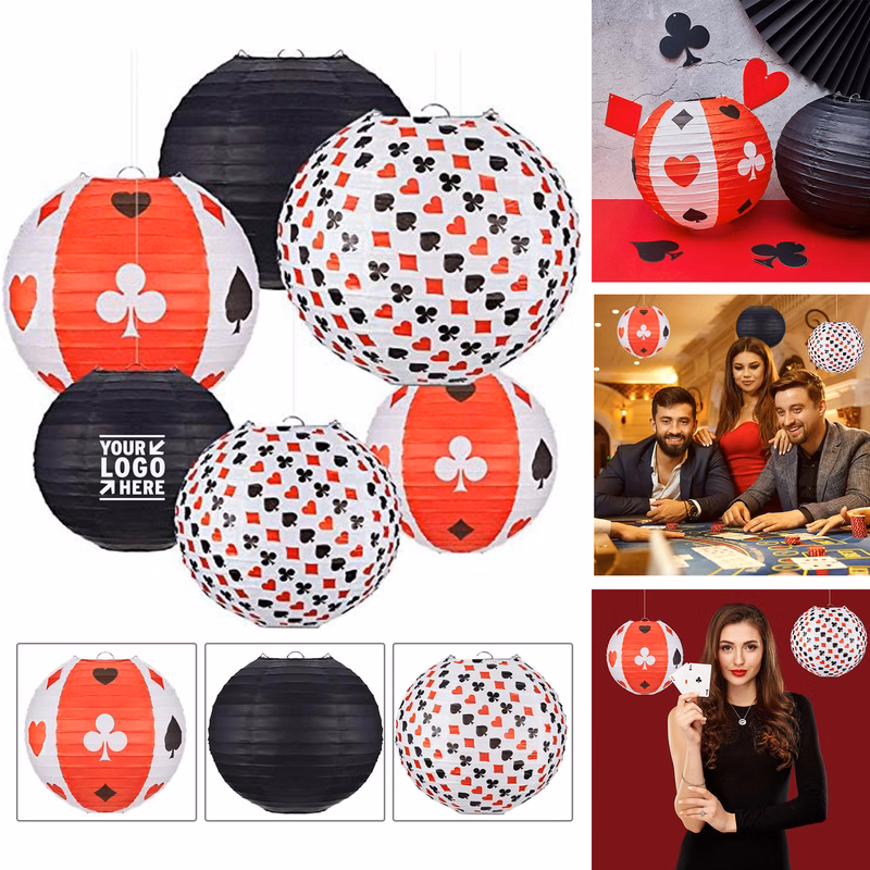 10" Casino Paper Poker Lanterns Themed Party Centerpiece Decoration
