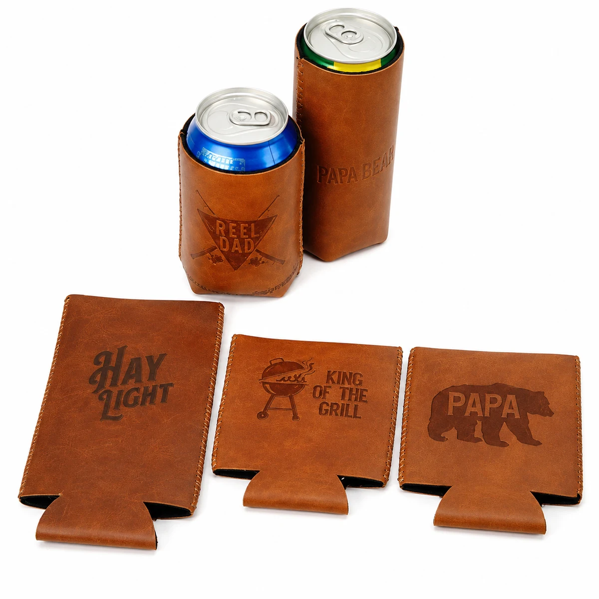 Premium Leatherette Can Cooler 1