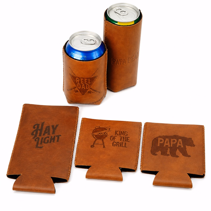 Premium Leatherette Can Cooler