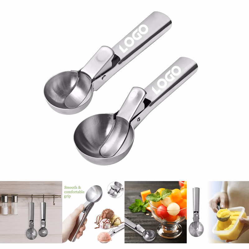 2 Pcs Stainless Steel Ice Cream Scoop