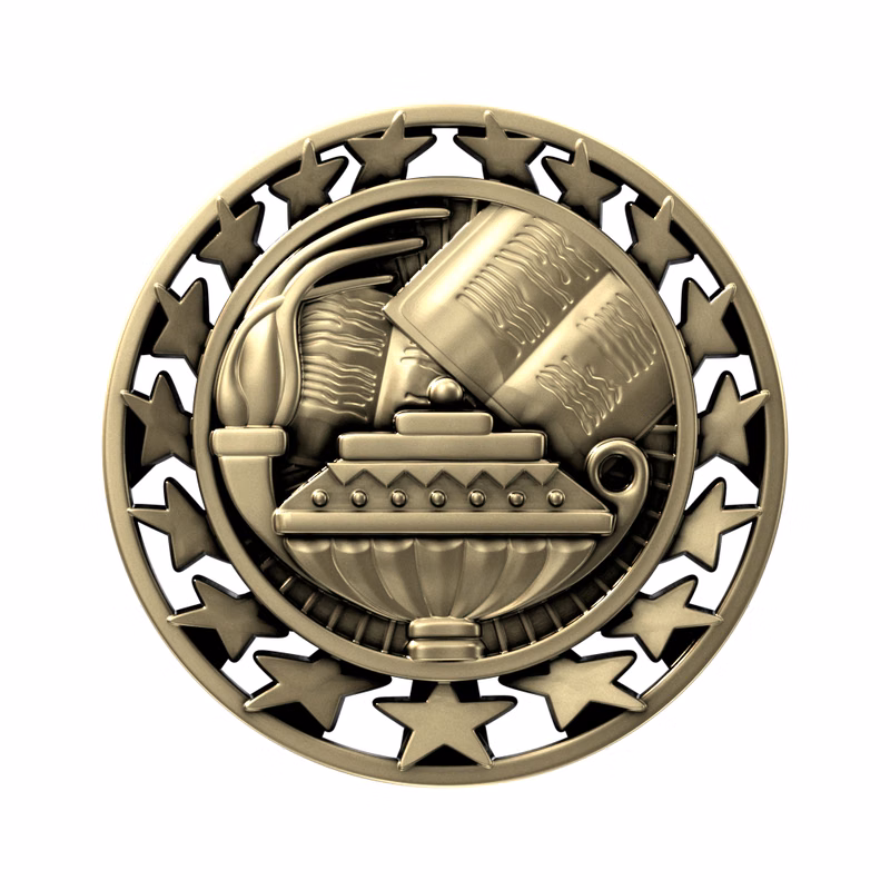 Book & Lamp Star Medallion (2-1/2")