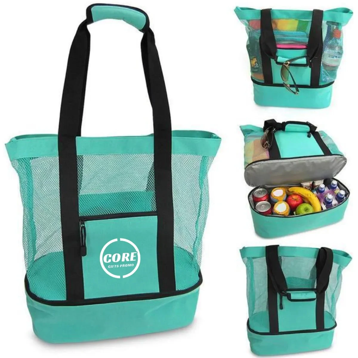 Mesh Beach Bag Picnic Tote Foldable Shopping Handbag 1