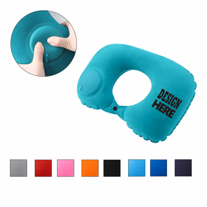Inflatable Flocked Neck Support Pillow MOQ100