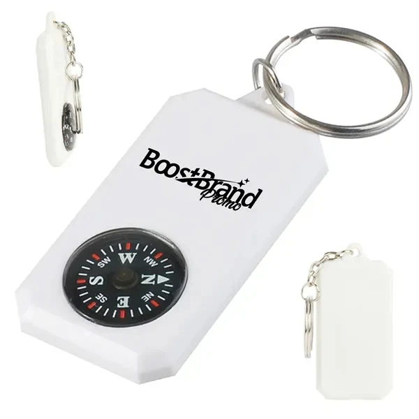 Custom Metal Compass Keychain with Split Ring — Adventure & Navigation Gear 1