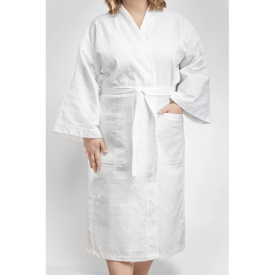 Waffle Weave Bath Robe 1
