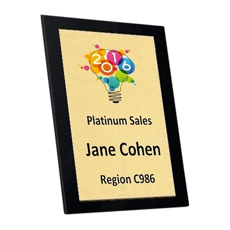 Color Rich PLATE Plaque-Black Slim Line 1