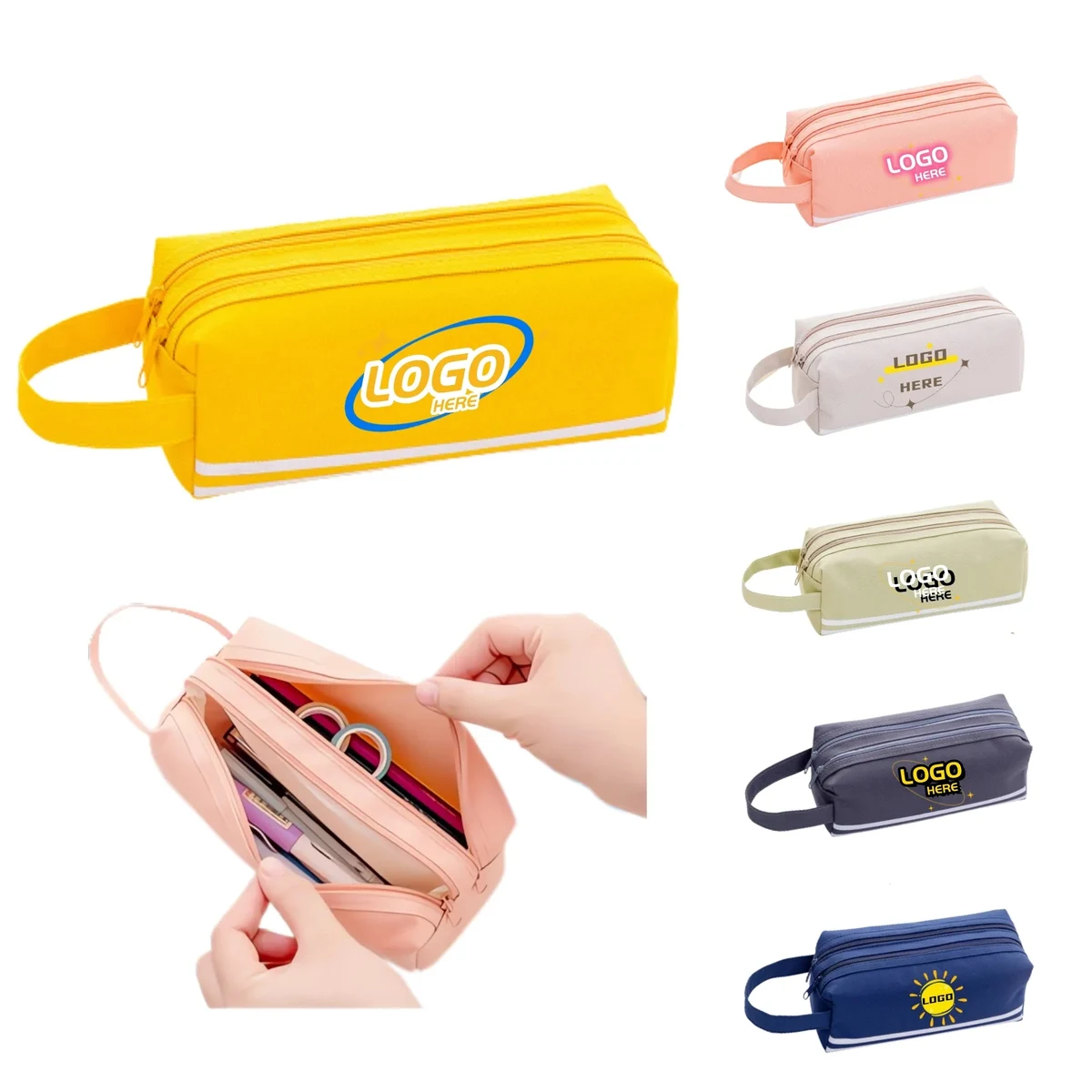 Oxford Pencil Case Double layer With Handle MOQ50 1
