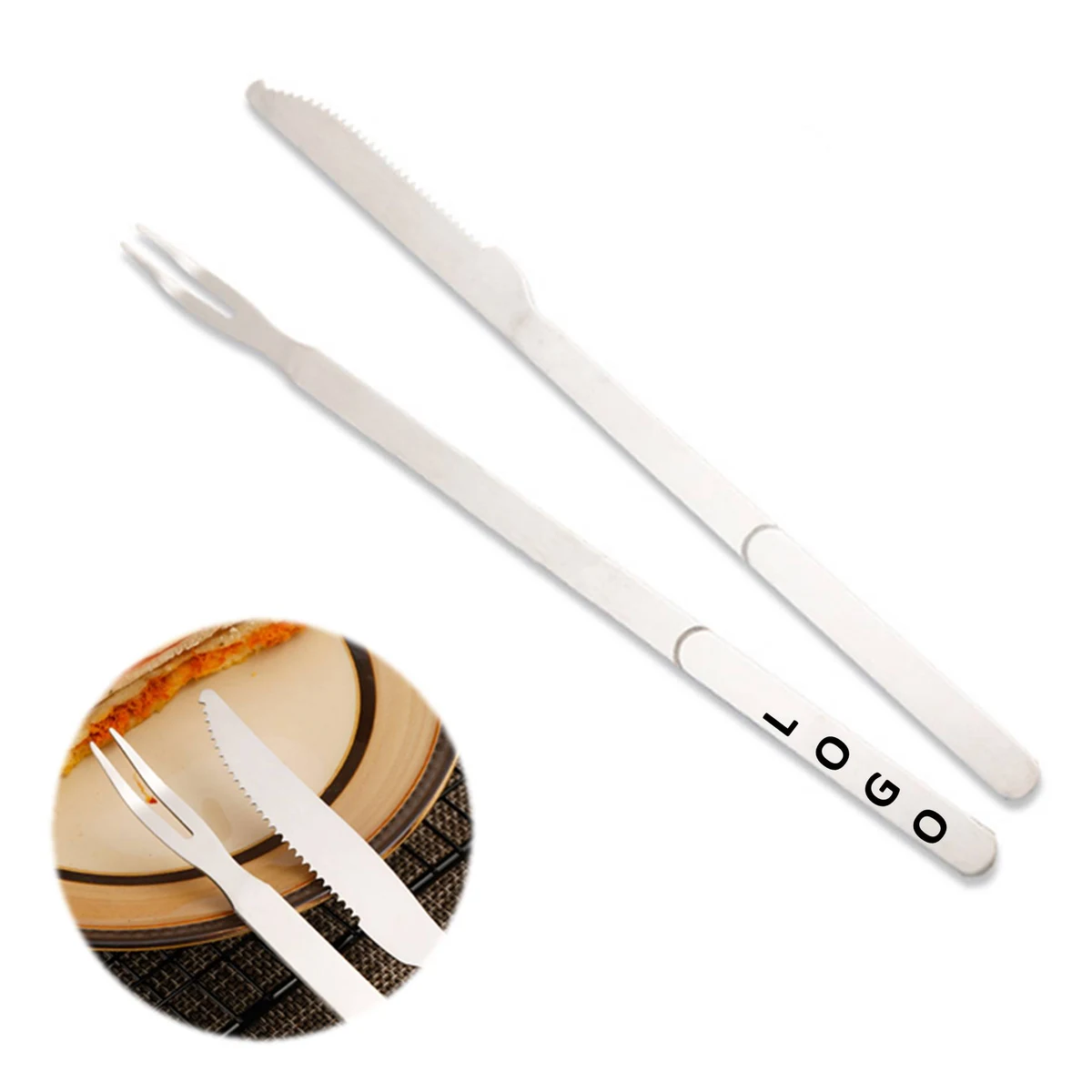 Stainless Steel BBQ Carving Forks Knife Set 1