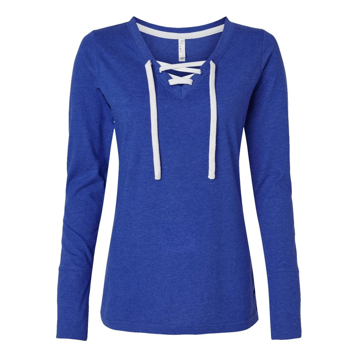 Women's Fine Jersey Lace-Up Long Sleeve T-Shirt - 3538 1