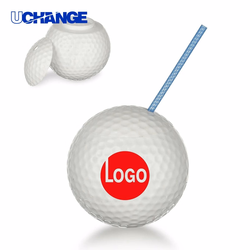 20oz Plastic Golf Ball Cup with Straw and Lid