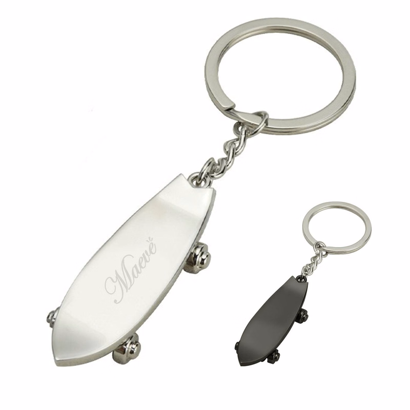 Zinc Alloy Skateboard Shaped Keychain
