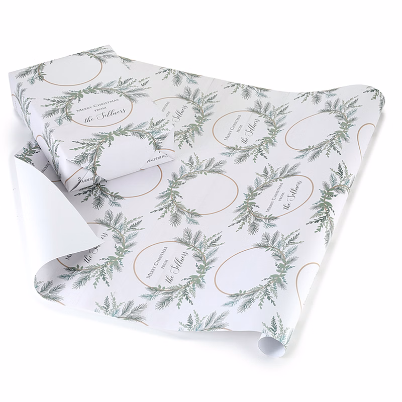 Evergreen Spray Personalized Wrapping Paper Roll