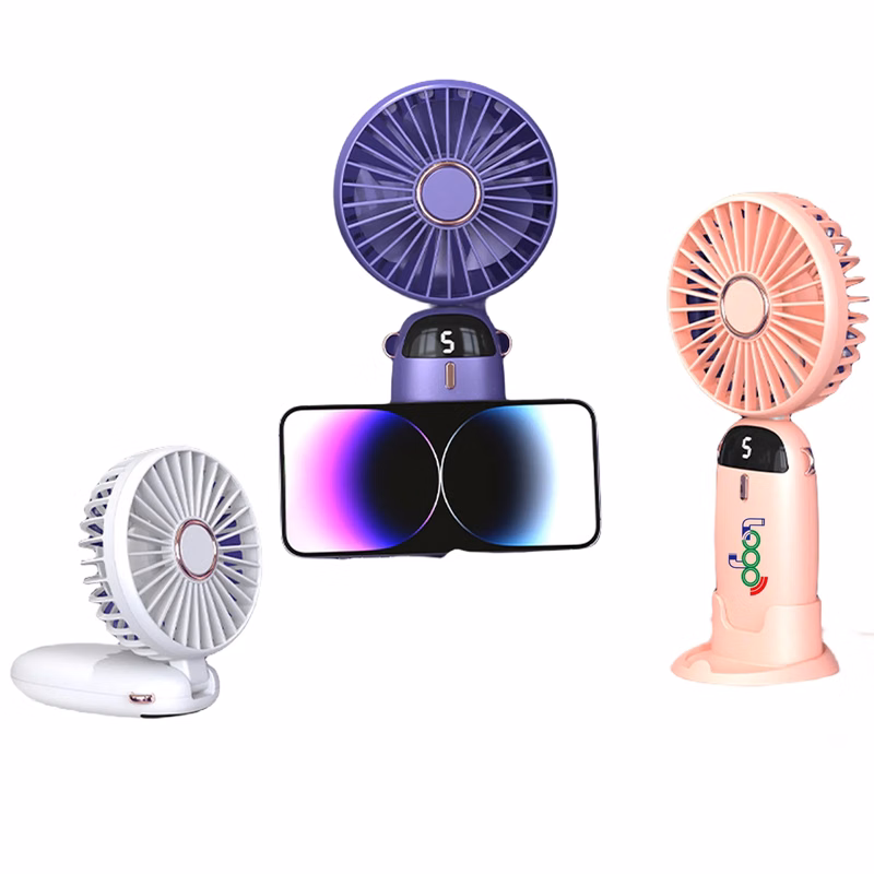Rechargeable Hand Held Portable Fans w/Mobile Phone Holder M