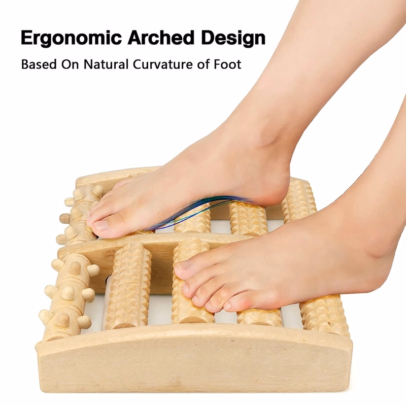 Wooden Dual Foot Massager Roller