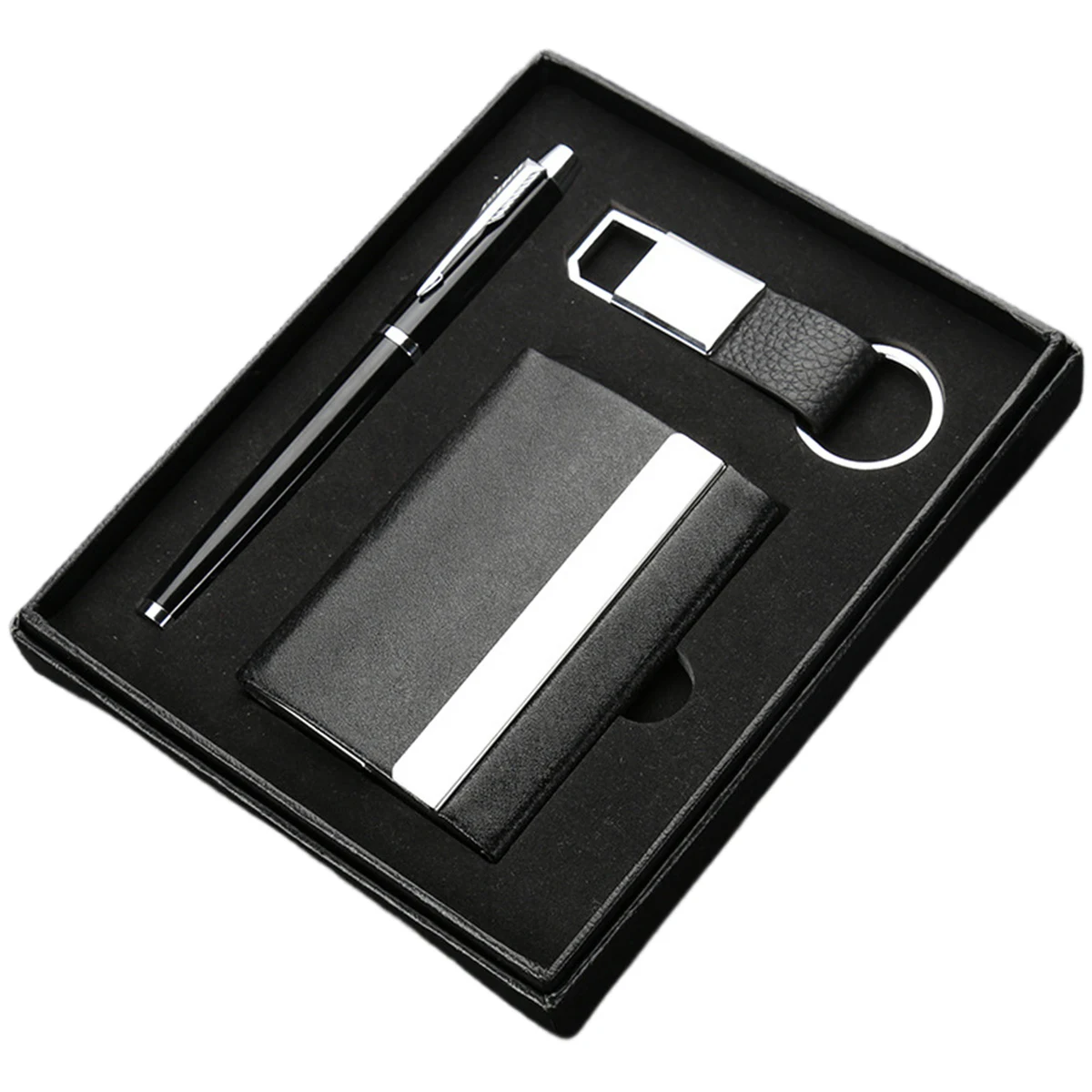 Elegant Business Gift Set - Stainless Steel Keychain 1