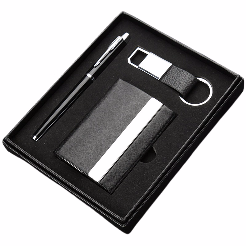 Elegant Business Gift Set - Stainless Steel Keychain