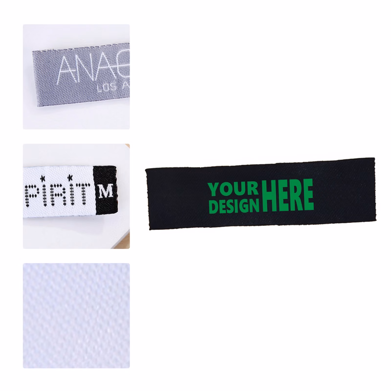 MOQ 50 Custom High-Density Woven Clothing Labels and Tags