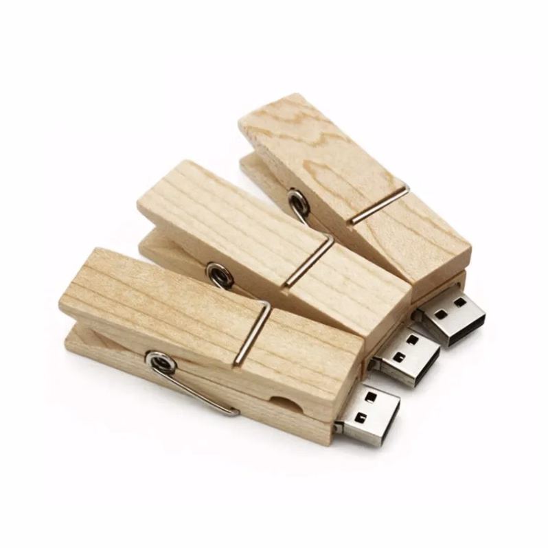 2 GB Clothespin Clip Style USB Flash Drive
