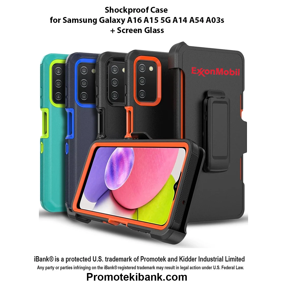 iBank ® Galaxy Shockproof Case + Belt Clip + Screen Glass 1