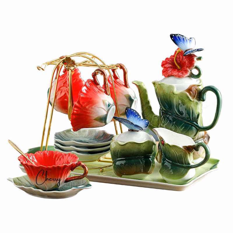 Hibiscus flower Coffee Cup Set