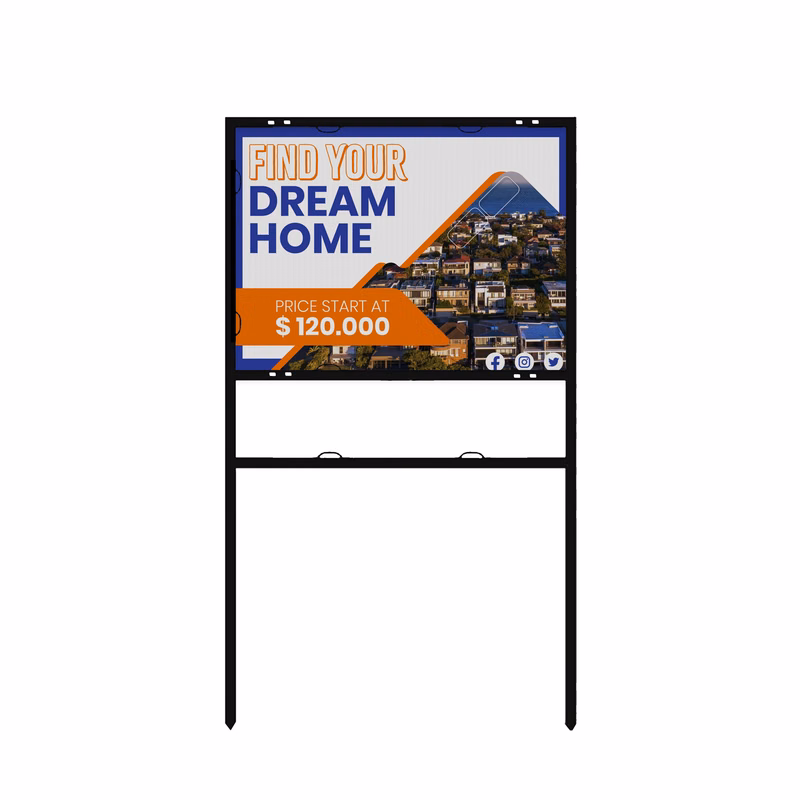 24"x18" Real Estate Framed Sign Kit- Hardware & Banner