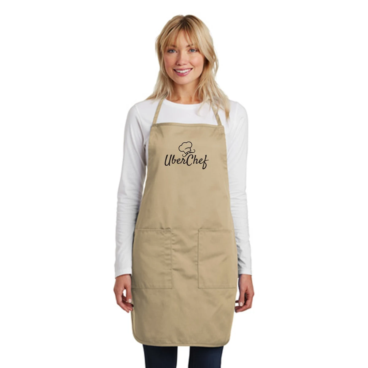 Port Authority® Full-Length Adjustable Apron w/ 2 patch pockets, pen pocket 1