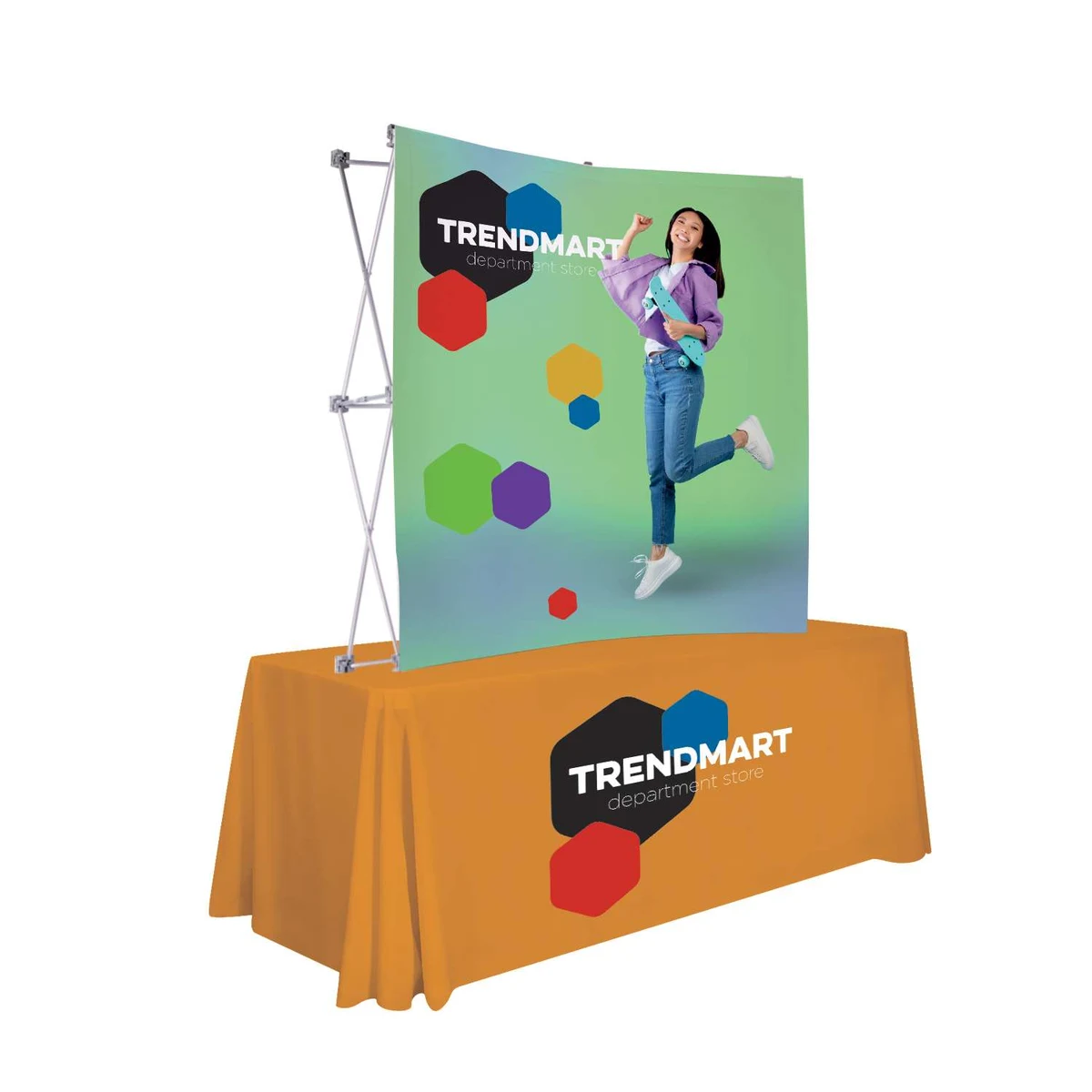 6' Curved Splash Tabletop Display Face Kit (Recycled Polyester Knit) 1