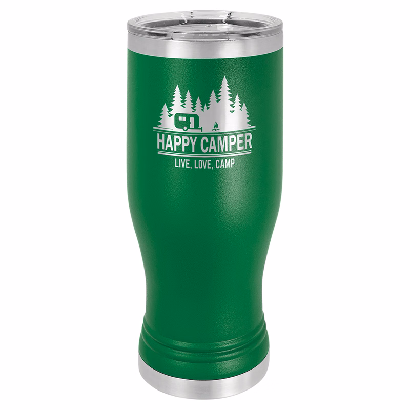 Polar Camel Green 20 oz. Pilsner with Clear Lid