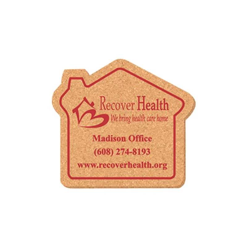 Coaster - 4.5" X 5" House Shape Cork Coasters 1