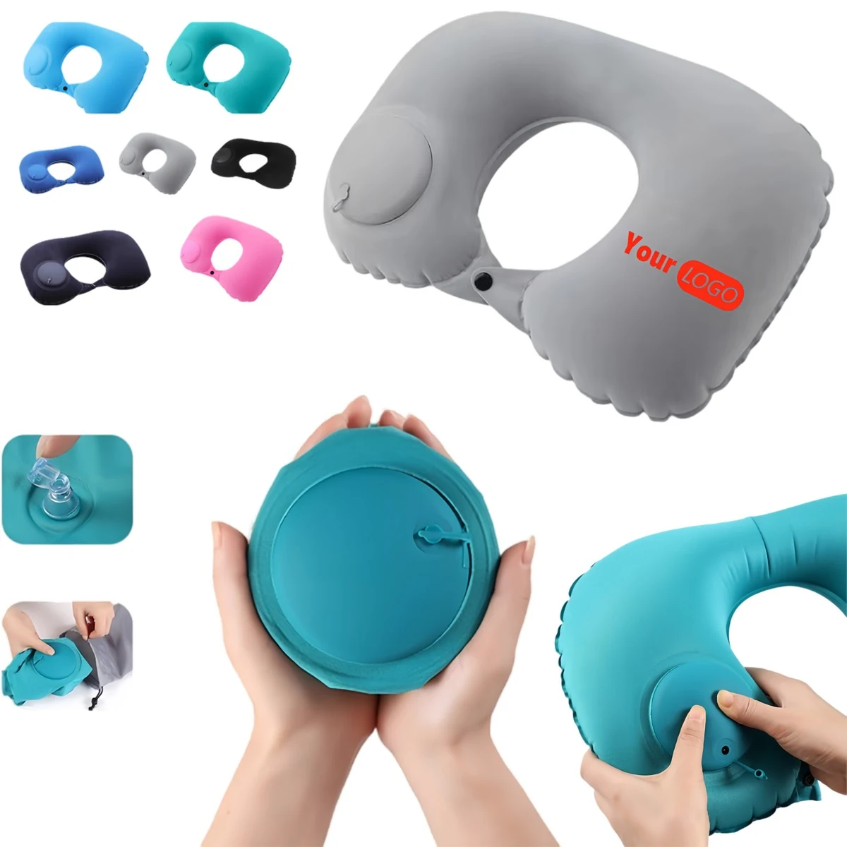 Pressurized Inflatable PVC U-shaped Pillow 1