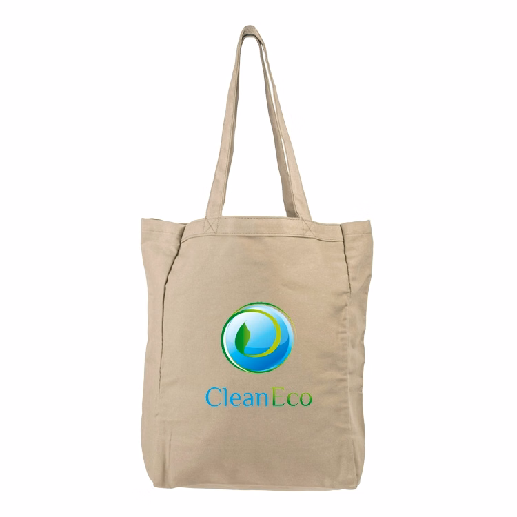 10 oz. Natural Large Gusset Cotton Canvas Tote Bag