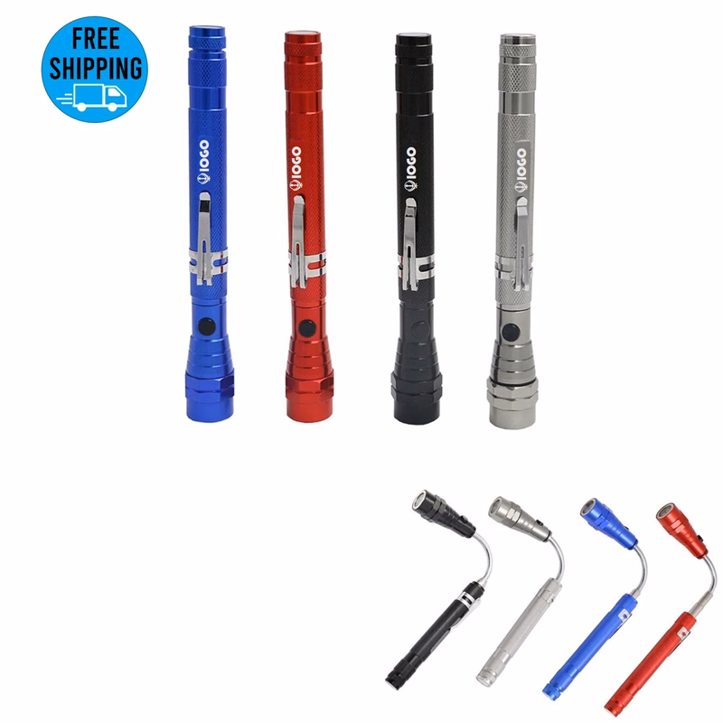 Magnetized 360 Degree Flexible Head Telescopic 3 LED Torch Flashlight