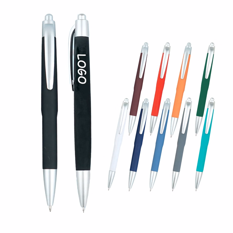 MOQ 10 Ballpoint Pen With Soft Touch Click Metal