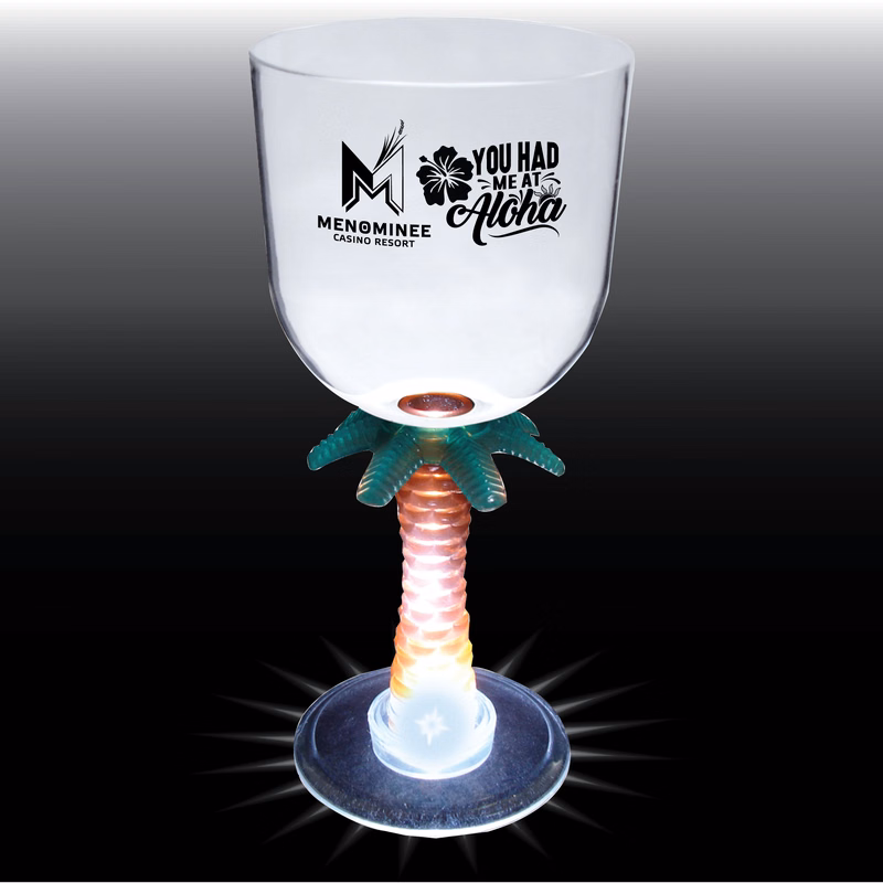 14oz Light Up Novelty Stem Plastic Wine Goblet